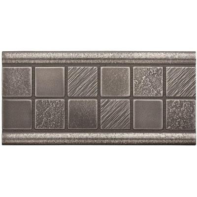 3 in. x 6 in. Cast Metal Mosaic Deco Brushed Nickel Tile (10 pieces / case) - Discontinued