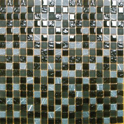 Black Marquee 12 in. x 12 in. x 8 mm Glass Stone Mesh-Mounted Mosaic Tile (10 sq. ft. / case)