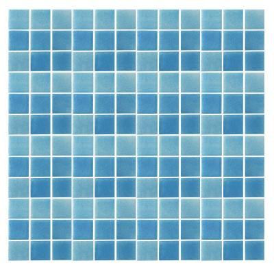Spongez S-Light Blue-1408 Mosaic Recycled Glass 12 in. x 12 in. Mesh Mounted Floor & Wall Tile (5 sq. ft.)