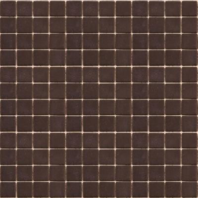 Coffeez Espresso-1103 Mosiac Recycled Glass Mesh Mounted Floor and Wall Tile - 3 in. x 3 in. Tile Sample