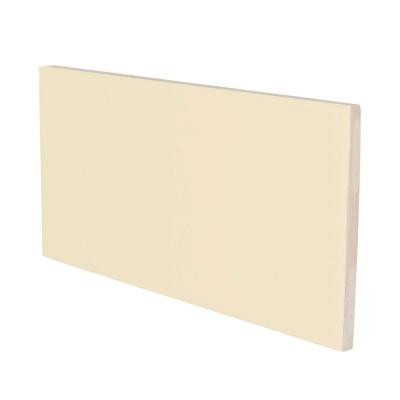 Color Collection Bright Khaki 3 in. x 6 in. Ceramic Surface Bullnose Wall Tile-DISCONTINUED