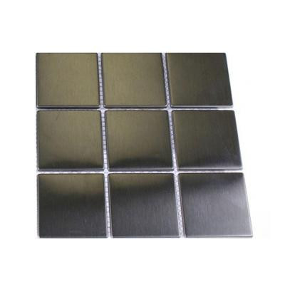 Metal Silver Stainless Steel 2 in. x 2 in. Square Tiles Tile Sample
