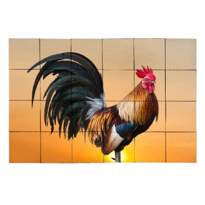 Sunset Rooster 36 in. x 24 in. Tumbled Marble Tiles (6 sq. ft. /case)