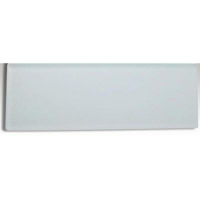 Contempo Bright White Frosted 4 in. x 12 in. x 8 mm Glass Subway Tile