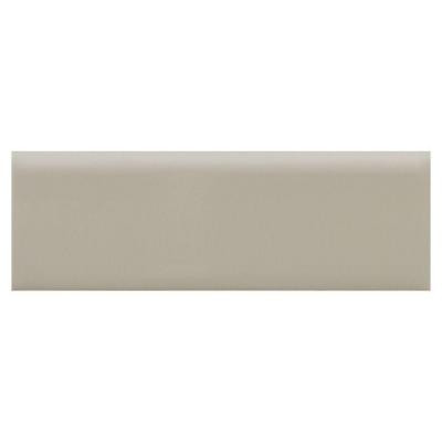 Semi-Gloss Architectural Gray 2 in. x 6 in. Ceramic Bullnose Wall Tile-DISCONTINUED