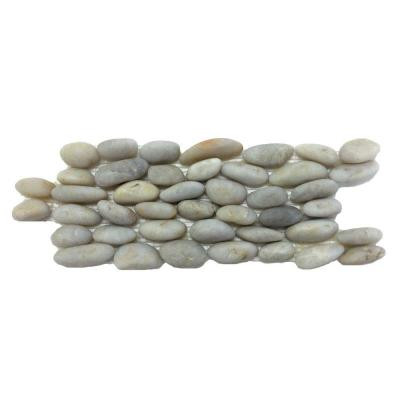 Standing Pebbles Floret 4 in. x 12 in. x 15.875 mm - 19.05mm Mesh-Mounted Mosaic Wall Tile (6 sq. ft./case)