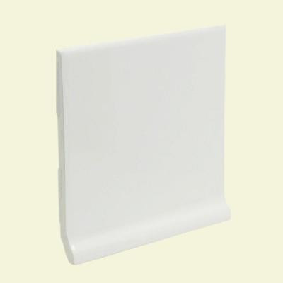 Color Collection Bright White Ice 6 in. x 6 in. Ceramic Stackable /Finished Cove Base Wall Tile