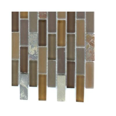 Tectonic Brick Multicolor Slate and Earth Blend Glass Floor and Wall Tile - 6 in. x 6 in. Tile Sample