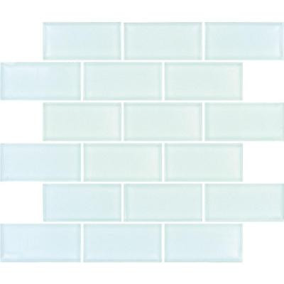 Arctic Ice Subway 12 in. x 12 in. x 8 mm Glass Mesh-Mounted Mosaic Tile
