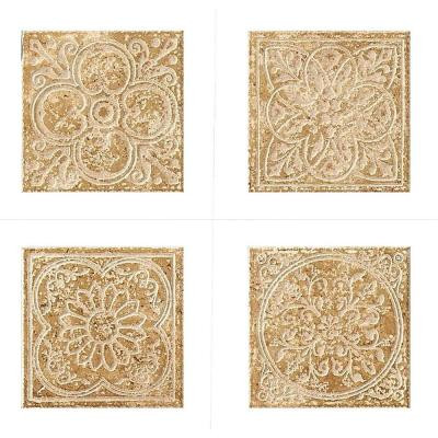 Montagna Cortina 6 in. x 6 in. Porcelain Embossed Deco (Receive 1 of 4 Random Decos - Sold as Singles)