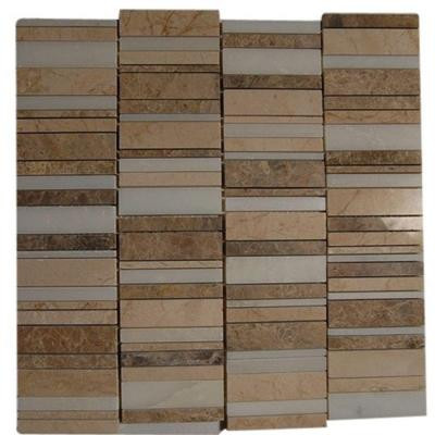 Piano-Keys Pattern Ranch 12 in. x 12 in. x 8 mm Marble Floor and Wall Tile