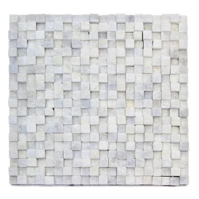 Cubist Salon 12 in. x 12 in. x 22.2 mm Marble Mesh-Mounted Mosaic Wall Tile (5 sq. ft./Case)