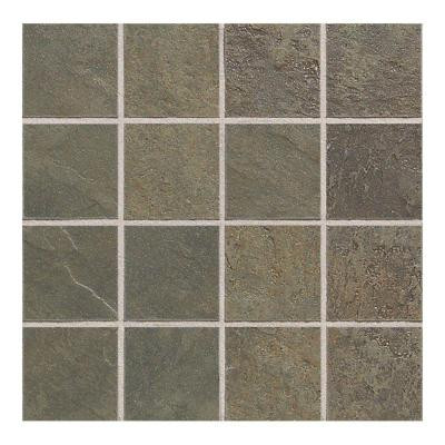 Continental Slate Brazilian Green 12 in. x 24 in. x 6mm Porcelain Mosaic Floor or Wall Tile(22 sq.ft./case)-DISCONTINUED
