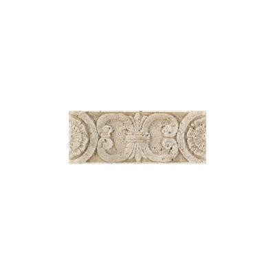 Fashion Accents Medallion 3 in. x 8 in. Travertine Listello Wall Tile