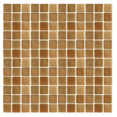 Spongez S-Brown-1410 Mosiac Recycled Glass Mesh Mounted Floor and Wall Tile - 3 in. x 3 in. Tile Sample