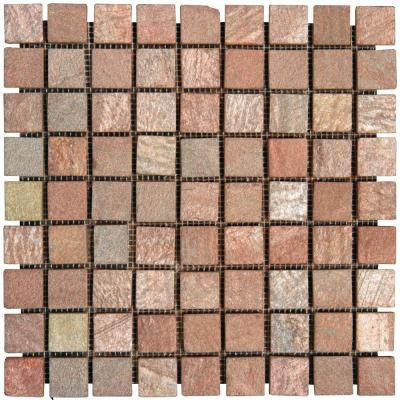 Copper Fire 12 in. x 12 in. x 10 mm Tumbled Quartzite Mesh-Mounted Mosaic Tile (10 sq. ft. / case)