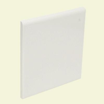 Color Collection Bright White Ice 4-1/4 in. x 4-1/4 in. Ceramic Surface Bullnose Wall Tile-DISCONTINUED