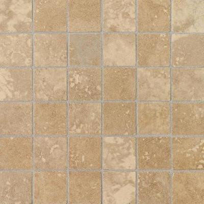 Pietre Vecchie Warm Walnut 12 in. x 12 in. x 8 mm Porcelain Sheet Mounted Mosaic Floor/Wall Tile (14.33 sq. ft. / case)