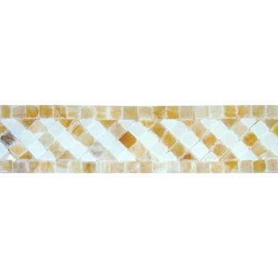 Honey 2 in. x 8 in. Polished Onyx Listello Floor and Wall Tile (10 Pieces / case)
