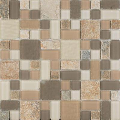 No Ka 'Oi Lahaina-La420 Stone And Glass Blend 12 in. x 12 in. Mesh Mounted Floor & Wall Tile (5 sq. ft.)