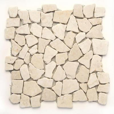 Indonesian Jakarta Moon 12 in. x 12 in. x 6.35mm Natural Stone Pebble Mesh-Mounted Mosaic Tile (10 sq. ft. / case)