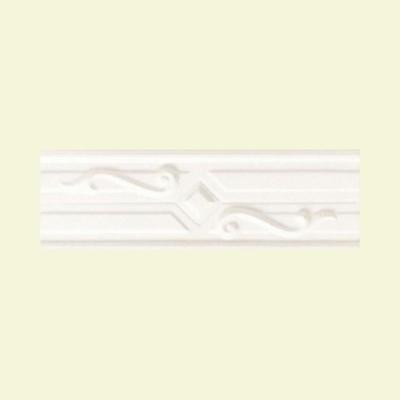 Polaris Gloss White 4 in. x 12 in. Decorative Geo Accent Wall Tile-DISCONTINUED