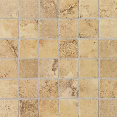 Pietre Vecchie Golden Sienna 12 in. x 12 in. x 8mm Porcelain Sheet Mounted Mosaic Floor/Wall Tile (14.33 sq. ft. / case)