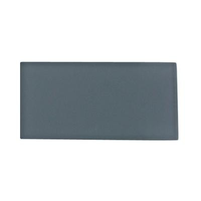 Contempo Blue Gray Frosted Glass Tile - 3 in. x 6 in. Tile Sample
