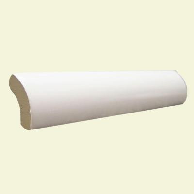 Color Collection Matte Snow White 3/4 in. x 6 in. Ceramic Quarter-Round Wall Tile-DISCONTINUED