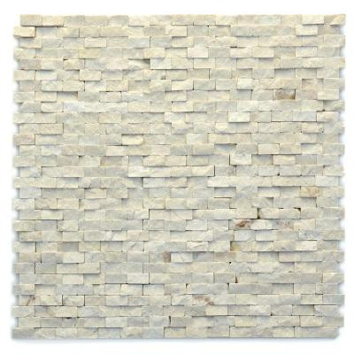 Modern Fauve 12 in. x 12 in. x 9.5mm Marble Natural Stone Mesh-Mounted Mosaic Wall Tile (10 sq. ft./ case)