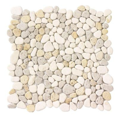 Creama River Rock Mosaic 12 in. x 12 in. x 8 mm Marble Mosaic Wall Tile