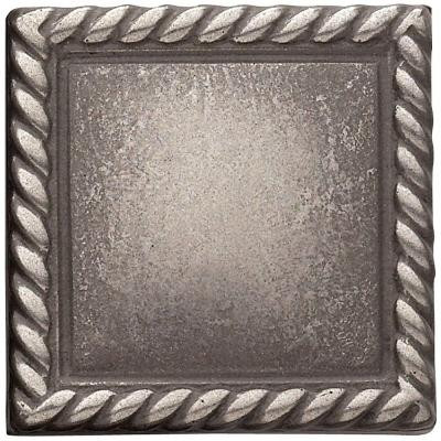 2in. x 2 in. Cast Metal Rope Dot Brushed Nickel Tile (10 pieces / case) - Discontinued