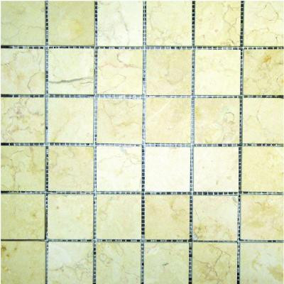 Luxor Gold 12 In. x 12 In. 10 mm Honed Limestone Mesh-Mounted Mosaic Tile