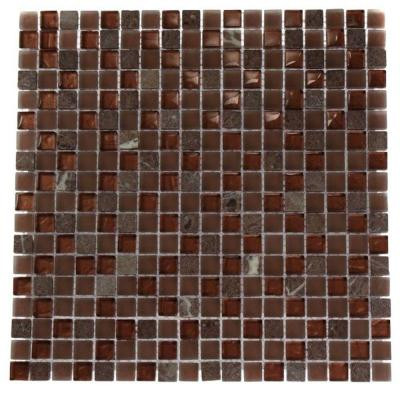Penny Pottery Squares 12 in. x 12 in. x 8 mm Glass Floor and Wall Tile