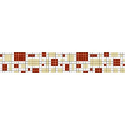 Scatter Rust Border 117.5 in. x 4 in. Glass Wall and Light Residential Floor Mosaic Tile