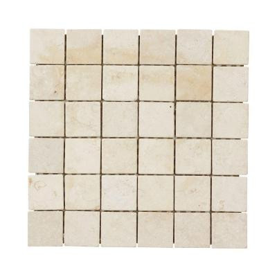 Giallo Sienna 12 in. x 12 in. x 8 mm Travertine Mosaic Floor/Wall Tile