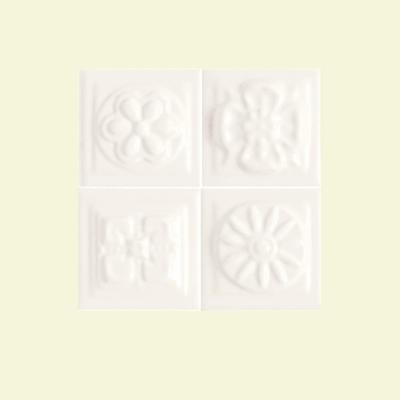 Fashion Accents Arctic White 2 in. x 2 in. Ceramic Banquet Dots Accent Wall Tile