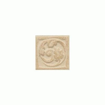 Salerno Nubi Bianche 3 in. x 3 in. Glazed Ceramic Floral Insert Wall Tile-DISCONTINUED