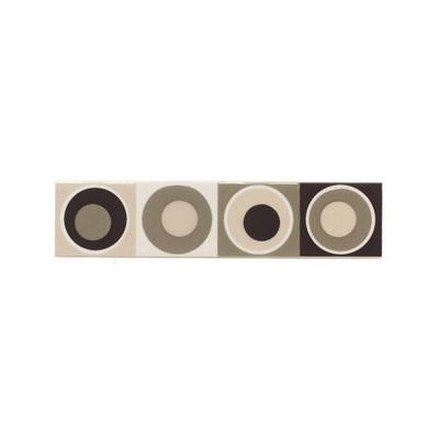 Modern Dimensions Multi-Brown Concentric Circle 2 in. x 8 in. Accent Wall Tile