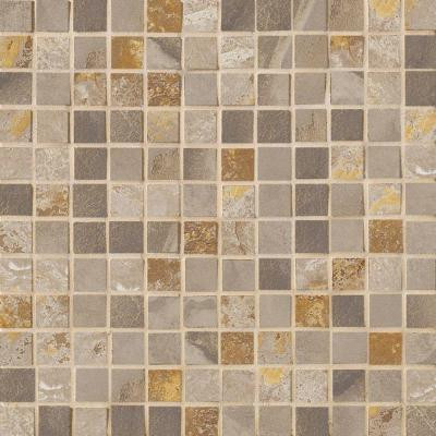 Jade 13 in. x 13 in. x 8-1/2 mm Taupe Porcelain Mesh-Mounted Mosaic Floor and Wall Tile