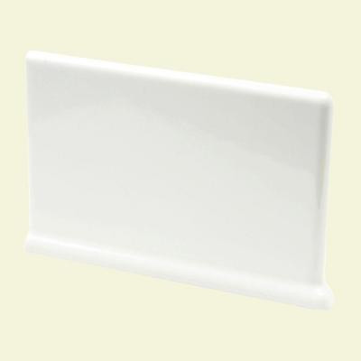 Color Collection Matte Snow White 4-1/4 in. x 6 in. Ceramic Left Cove Base Corner Wall Tile-DISCONTINUED