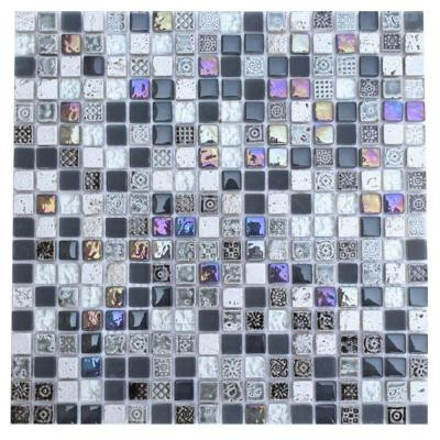 Aztec Art City Slicker Grey 12 in. x 12 in.x 8 mm Glass Mosaic Floor and Wall Tile