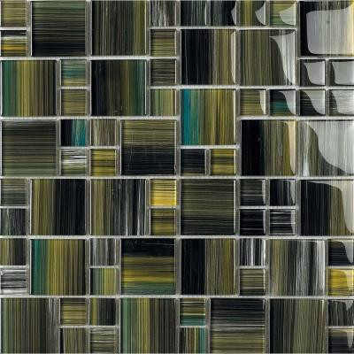 Contempo Tatara-1671 Mosaic Glass Mesh Mounted Tile - 4 in. x 4 in. Tile Sample-DISCONTINUED