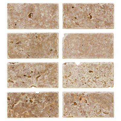 Travertine Noce 6 in. x 3 in. Travertine Wall and Floor Tile (1pack/8pieces-1sq. ft.)