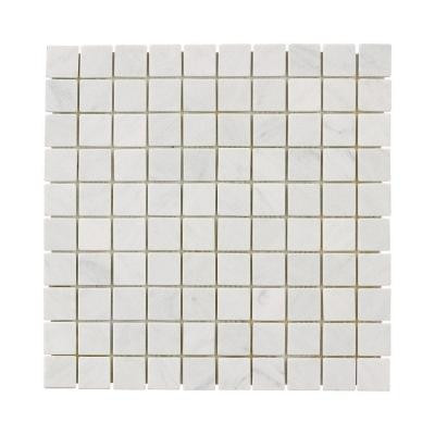 Carrara White 12 in. x 12 in. x 8 mm Marble Mosaic Floor/Wall Tile