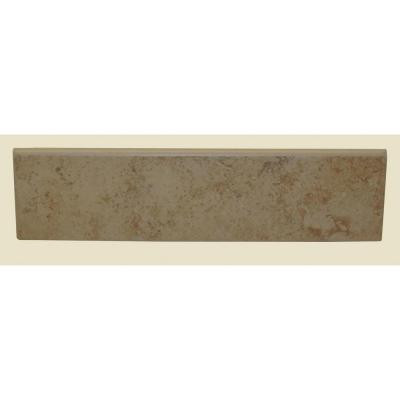 Brixton Sand 3 in. x 12 in. Glazed Ceramic Surface Bullnose Wall Tile