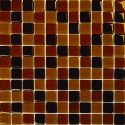 Brown Blend 12 in. x 12 in. x 8 mm Glass Mesh-Mounted Mosaic Tile