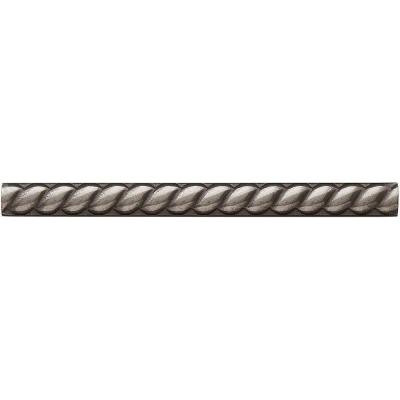 1/2 in. x 6 in. Cast Metal Rope Liner Brushed Nickel Tile (18 pieces / case) - Discontinued