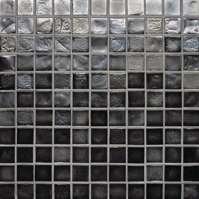 Edgewater Black Sand 1 in. x 1 in. 11 3/4 in. x 11 3/4 in. Glass Floor & Wall Mosaic Tile-DISCONTINUED
