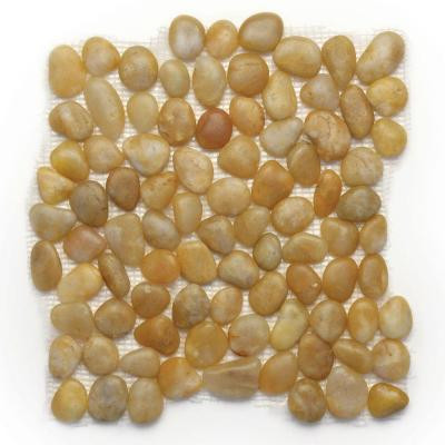 Anatolia Turkish Amber 12 in. x 12 in. x 12.7 mm Natural Stone Pebble Mesh-Mounted Mosaic Tile (10 sq. ft./case)